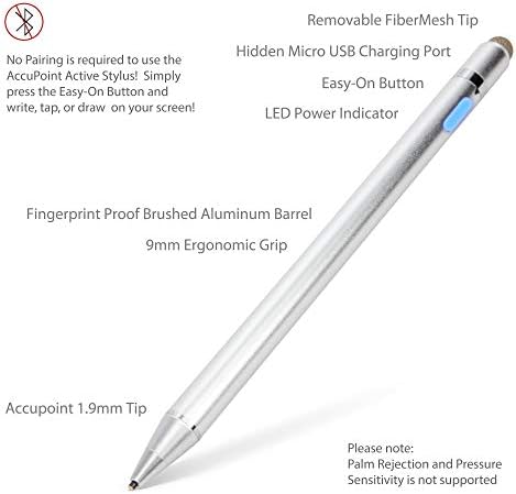 Boxwave Stylus olovka Kompatibilna sa Hiby R6 - Accpoint Active Stylus, Elektronski stylus sa ultra finim vrhom za Hiby R6 - Metalno