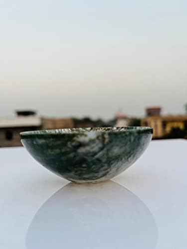 Moss Ashate Crystal Bowl Ahate Stone Gemstone Gem Bowl ručno izrezbarene polirane ljekovitske posude Chakra kamene - uredski dekor