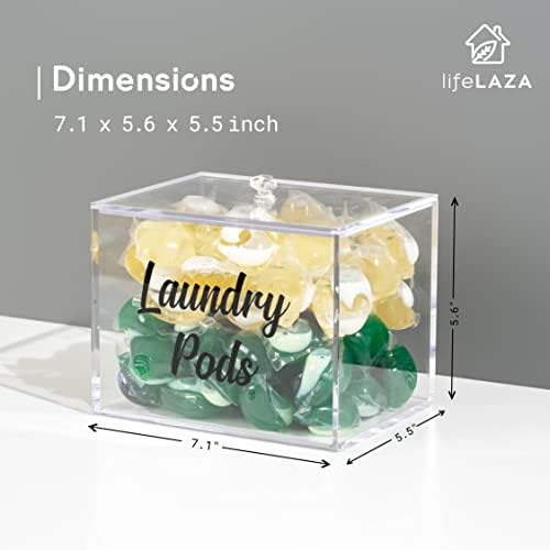 LifeLAZA akrilna posuda za pranje veša sa poklopcem, prozirni držač mahune za pranje veša za mahunu za plimu, skladište kapsula za