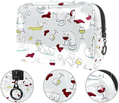 Putna torba za šminkanje vodootporna kozmetička torba toaletna torba torbe za šminkanje za žene i djevojčice, Bijela mačka lijepa