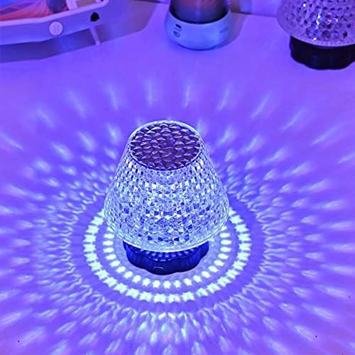 Kristalna stolna lampa 16 boja sa kontrolom na dodir, LED zatamnjivač RGB 4 Mode Rose Diamond Acrylic Night Light za spavaću sobu,