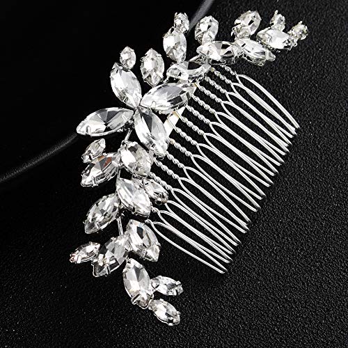 Doublenine vjenčani češalj za kosu srebrni cvijet kristalne vintage glave za vjenčane moderne žene dodatna oprema