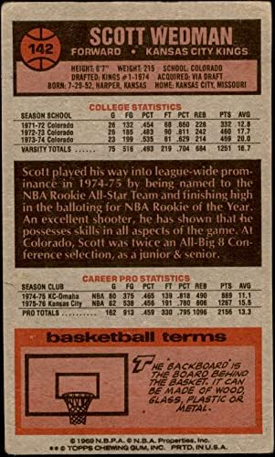 1976 TOPPS 142 Scott Wedman Kansas City Kings Dobar krangs Colorado
