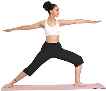 Dibaolong Womens Yoga Hlače Capri širokog nogu Comfy Comptring Lounge Workout Hlače sa džepovima