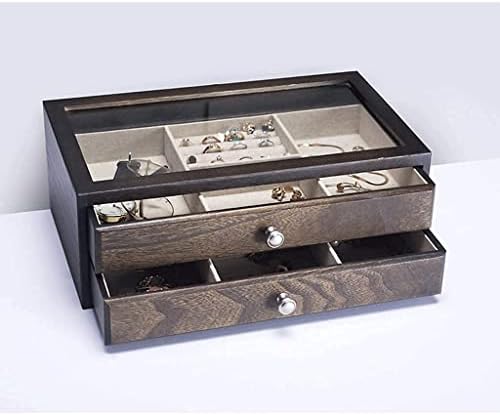 Kutija za nakit Purd Wood Nakit za skladištenje Europska velikog kapaciteta Nakit Držač Kućište Naušnice Ogrlice Prsten Nakit Organizovanje