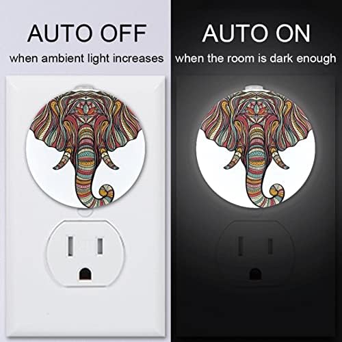 2 paket Plug-in Nightlight LED noćno svjetlo Elephant White pleme sa senzorom sumraka do zore za dečiju sobu, rasadnik, kuhinju, hodnik