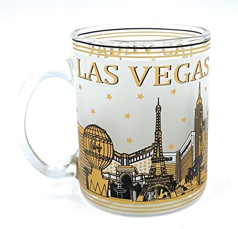 Aeisage Las Vegas šolja čaša za čaj Američki suveniri Las Vegas Nevada City Mugs Gifts lv Golden Skyline šolja za kafu 11 unca