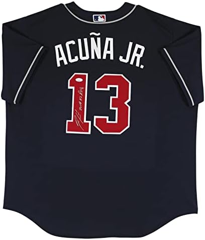 Braves Ronald Acuna Jr. 2018 NL Roy potpisana mornarica NIKE dres autografije JSA - Autographirani MLB dresovi
