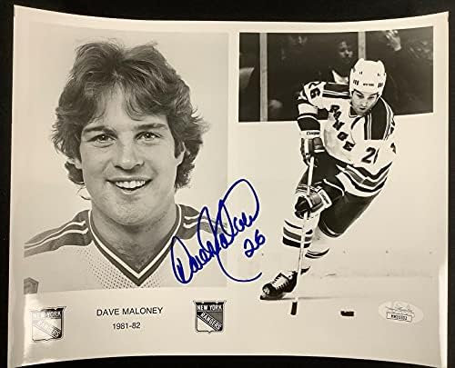 Dave Maloney potpisao je fotografiju 8x10 Hokej 1981 New York Rangers Promo photo auto jsa - autogramirani NHL fotografije