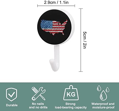 USA cigle Karta okrugle plastične kuke za ponovno punjenje ljepila za višekratnu upotrebu zidnih kuka za kuhinju kupatilo 10 paketa