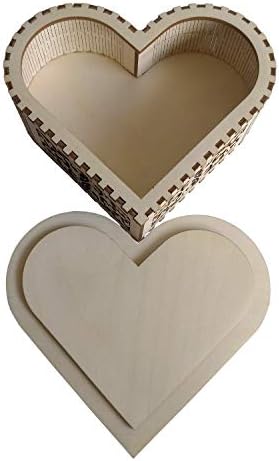 Drvena kutija u obliku srca Victor & Victoria sa baršunastom crvenom unutrašnjom ručno izrađenim ručno izrađenim kutijom