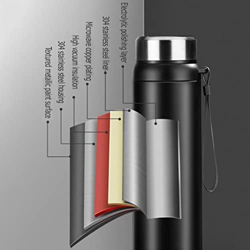 MJWDP Termos boca sa filtrom za čaj vakuumska tikvica zaptivena nepropusna od nehrđajućeg čelika mlijeko veliki kapacitet putovanja izolirana čaša