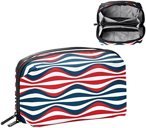 Kozmetička torba za žene, preslatke prostrane vodootporne torbe za šminkanje putne Abstract Red Blue Stripes toaletna torba Organizator pribora na poklon