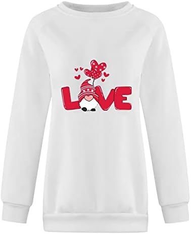 Fandream ženske dukseve Valentines Day Cowl Neck bluze No Hood Work Utility pulover džemperi za žene