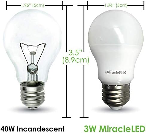 Miracle LED Un-Edison 3-vatno hladno svjetlo za Maytag hladnjake, 40W ekvivalentno, 120v E26 hladno bijelo 6000k, A15 sijalice uređaja