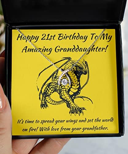 Ogrlica s željama 21. rođendanski poklon za unuku od djeda, dvadeset prvog poklona, ​​21. privjeske, 21 godina nakit za nju - Wishne