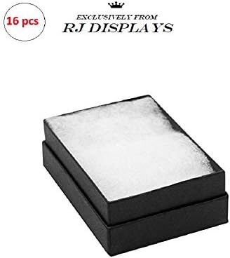 16 pakovanje pamuka punjeno mat crni papir kartonski nakit poklon i maloprodajne kutije 3 X 2 X 1 inč # 32 veličina po R J displejima