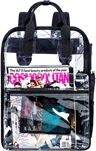 Ftjcf jasan ruksak, transparentna torba za knjige koju je odobrio stadion, ruksak za teške uslove rada od PVC - a-Crni
