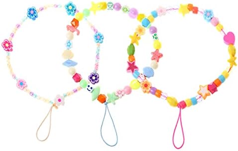 Menetop 3kom perla sa perlama za telefon narukvica Fruit Star Pearl Rainbow Boja Beaded phone Charm za djevojčice