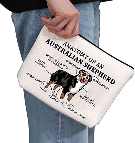 G2TUP Australian Shepherd Poklon anatomija australijske pastirske vrećice za šminku Aussie ovčar vlasnica kozmetička torba Aussie