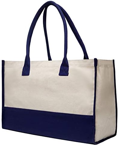 Monogram torba sa pamukom za namirnice i piknik - 18 x 12 x 6,5 ' - plava