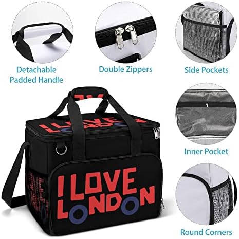 Volim London Funny Bus Cooler Box izolovana nepropusna torba za hlađenje torba za ručak za piknik na plaži Radna putovanja 15.4x12