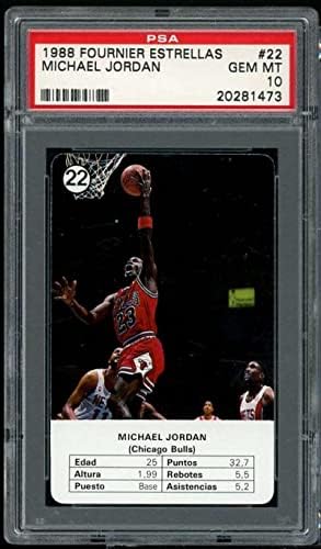 Michael Jordan Card 1988 Fourier Estrellas 22 PSA 10 - nepotpisane košarkaške kartice
