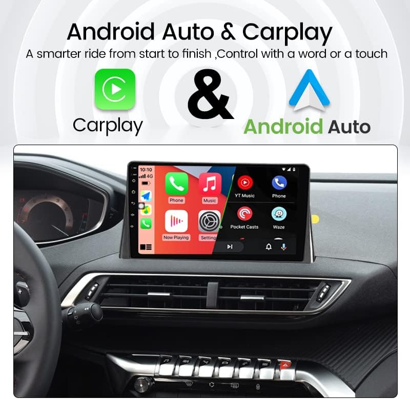 Auto radiote stereo za Peugeot 3008 4008 5008 2017-2020, Biorunn Android 11 9-inčni Octa Core Car GPS navi bežični karplay Android Auto glavna jedinica IPS dodirni ekran BT FM AM RDS DSP, 8GB RAM 128GB ROM