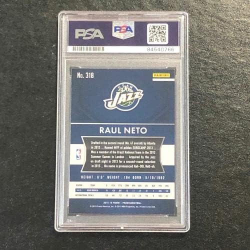 2015-16 Panini Prizm 318 Raul Neto potpisana kartica Auto PSA ploča RC Jazz - košarkaške ploče Rookie kartice