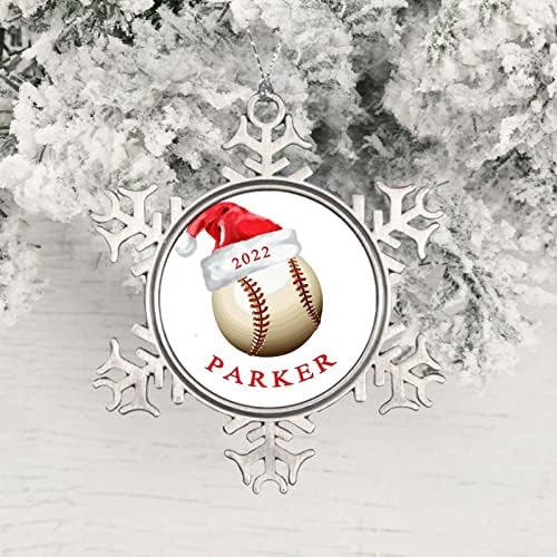 Ditooms Ball i Božić šešir Custom Name božićno drvo viseći ukrasi, slikarstvo Splash Round Xmas Metal Snowflake Crafts suvenir za praznični dekor, Božićni dekor