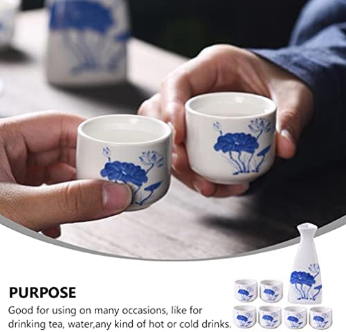 Aboofan 7pcs keramičke čaše za čaše za boce japanske sake služenje staklo set Kungfu čajne šalice za kućnu kuhinju Kafe čaj čaja