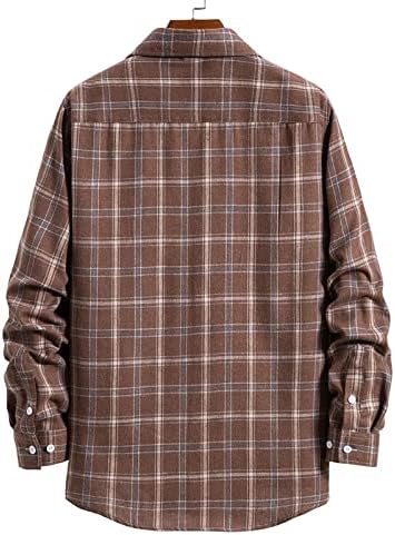 ZDFER karirana košulja za muškarce, majica sa dugmetom na reveru duga rukava jednoredni duksevi džepni zimski jesen labavi vrhovi