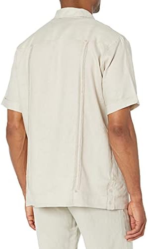 Kubavera Muška posteljina četvero džepna majica s kratkim rukavima prema dolje guayabera