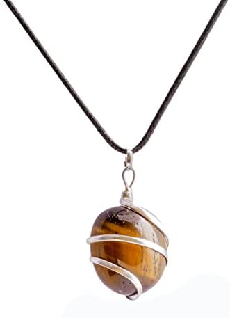 Quipsa Tiger Eye Crystal ogrlica - čakra Privjesak - Polirani paušani dragulj - ručno rađene kristale Ogrlice za žene - Sretno Pokloni