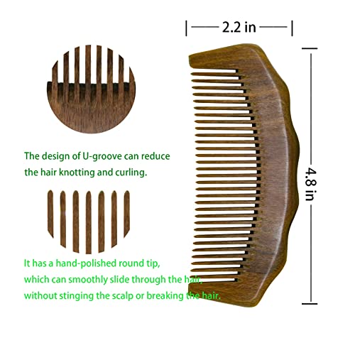 Ručno izrađene prirodne sandalovine češa za kosu protiv statičke dlake i brade DIOGLING češalj za žene i muškarce