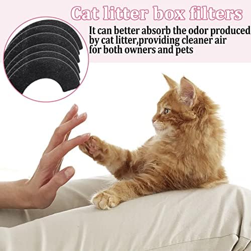6 kom zamjenski karbonski filteri kompatibilni sa smećem-Robot 4th-Samočisteća kutija za smeće za mačke zamjena filtera za uklanjanje mirisa i kontrolu vlage tijela mačke