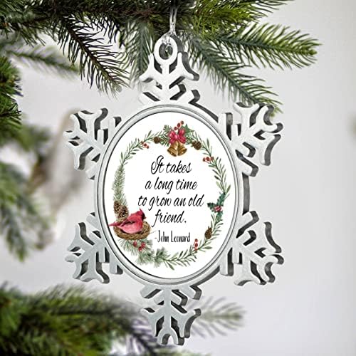 Pewter Snowflake Božić ukrasi Love rekavši da je potrebno mnogo vremena da raste stari prijatelj božićno drvo ukrasi Metal Citati