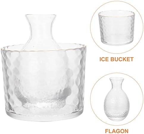 Cabilock 1set boca za rođendan ICE Serving Decanter, i jasan prozirni upotrebljivi hladni Saki Soju kašika piće u stilu Decanter poklon