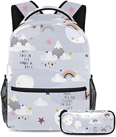 VBFOFBV ruksak za laptop, elegantan putni ruksak casual paketa ramena torba za muškarce, moon duginsku oblaku noćni crtani film