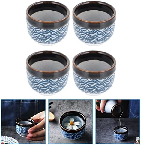 Hanabass pritenzil Kineski čajni čajevi Kineski čaj 4pcs Sake Cups Japanska keramika Saki Kup Tradicionalna čaša za puštanje za kućne