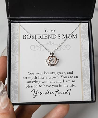 Dečko mama ogrlica poklon za majčin dan srebrne krune sa ružom pozlaćenim kubičnim cirkonskim nakitom sa značajnim porukama