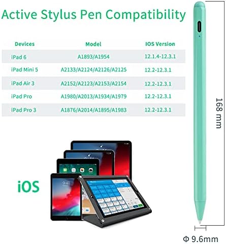Stylus za iPad olovku 9. / 8. Generacija 10.2 , odbijanje palma 1,5 mm zamjenjivi fini vrh Aktivni olovka kompatibilan sa olovkom