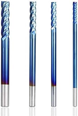 Xmeifei dijelovi set burgija 4 mlin za flautu HRC 50 volfram karbidni krajnji mlin Metrički Nano plavi premaz CNC Bit za ruter 4/5/6