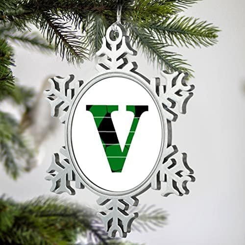 Pewter Snowflake Božićni ukrasi tekstura fudbalske lopte Prilagođeno početno slovo viseća pahuljica metalni jedinstveni ukras zimska