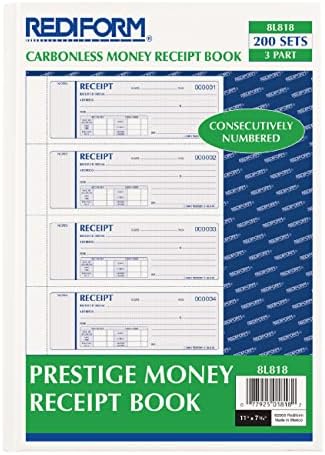Rediform Prestige Money prijemne knjige, tri primjerka bez ugljika, Tvrdi povez, 200 kompleta po knjizi
