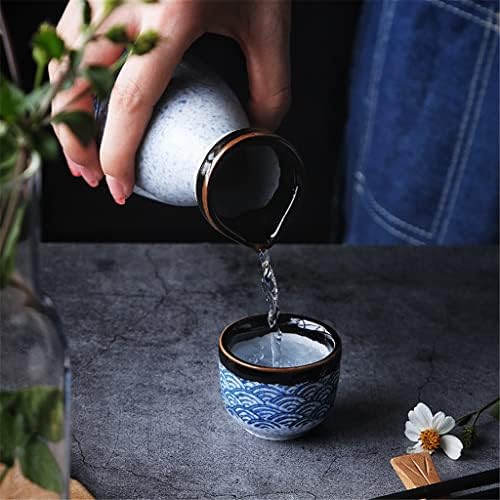 KLHHG japansko stil morskog ripple Sake Wine Cup Creative Wine set Početna Keramika za vino Boce Fugon alkoholno piće Pot pinovod