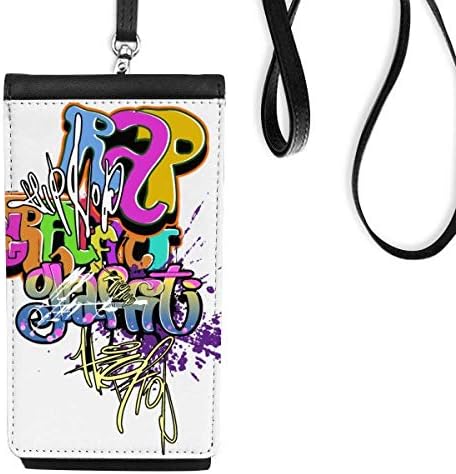 Graffiti Street Kultura Šarene rap riječi Telefon novčanik torbica Viseće mobilne torbice Crni džep