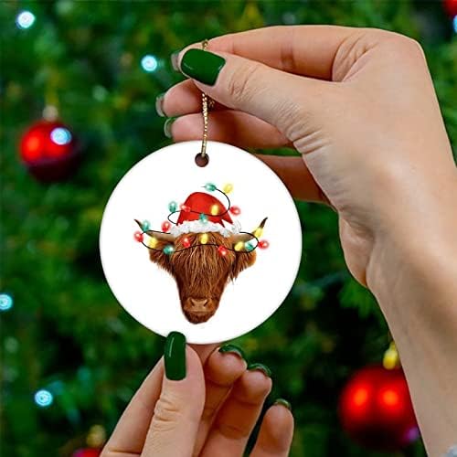 Cheyan životinje i svjetla krava Božić Ornament, božićno drvo ukras za Božić Home Decor Porculanski Ornament Božić viseći Ornament
