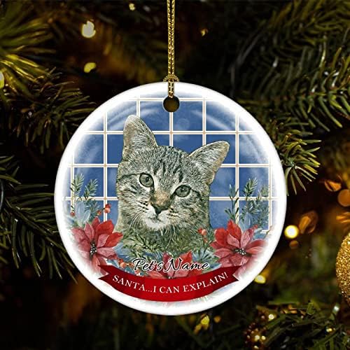 Božićni ukrasi za uspomenu Pet's Name Cat Ceramic Ornament pokloni ukrasi Pet Lover božićno drvo viseći ukrasi suvenir Holiday dekoracije