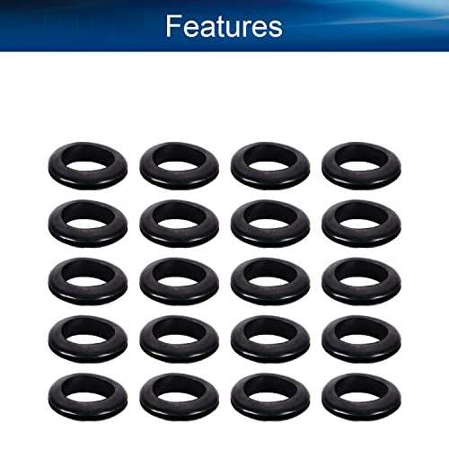 Bettomshin gumeni Grommet 50pcs 30mm Montaža DIA Otifla armature gumene gume za kabel za ožičenje crne boje